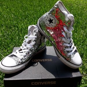Silver Sequin Converse